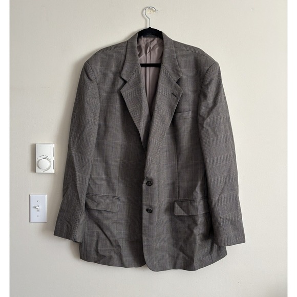 Monsieur Givenchy Vintage Mens Blazer 48 50 XL Chest Plaid Professional Designer